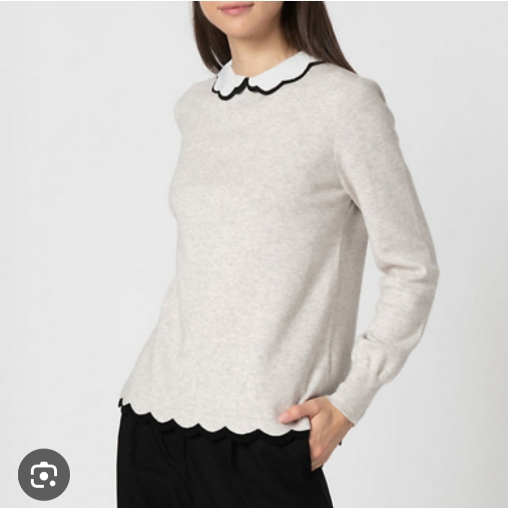 Ted Baker Cream and Black Scallop Sweater